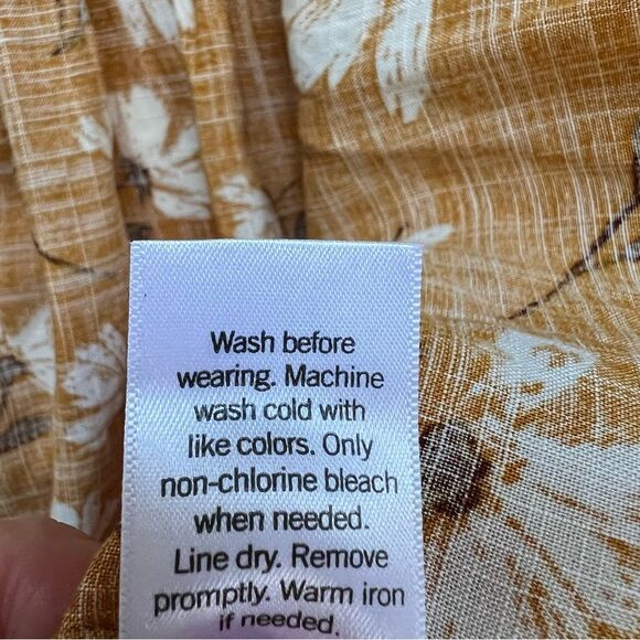 Tiered Wrap Skirt Maxi Floral Ruffle  Gold Size Large Cottage Boho Gypsy Peasant - Picture 7 of 9